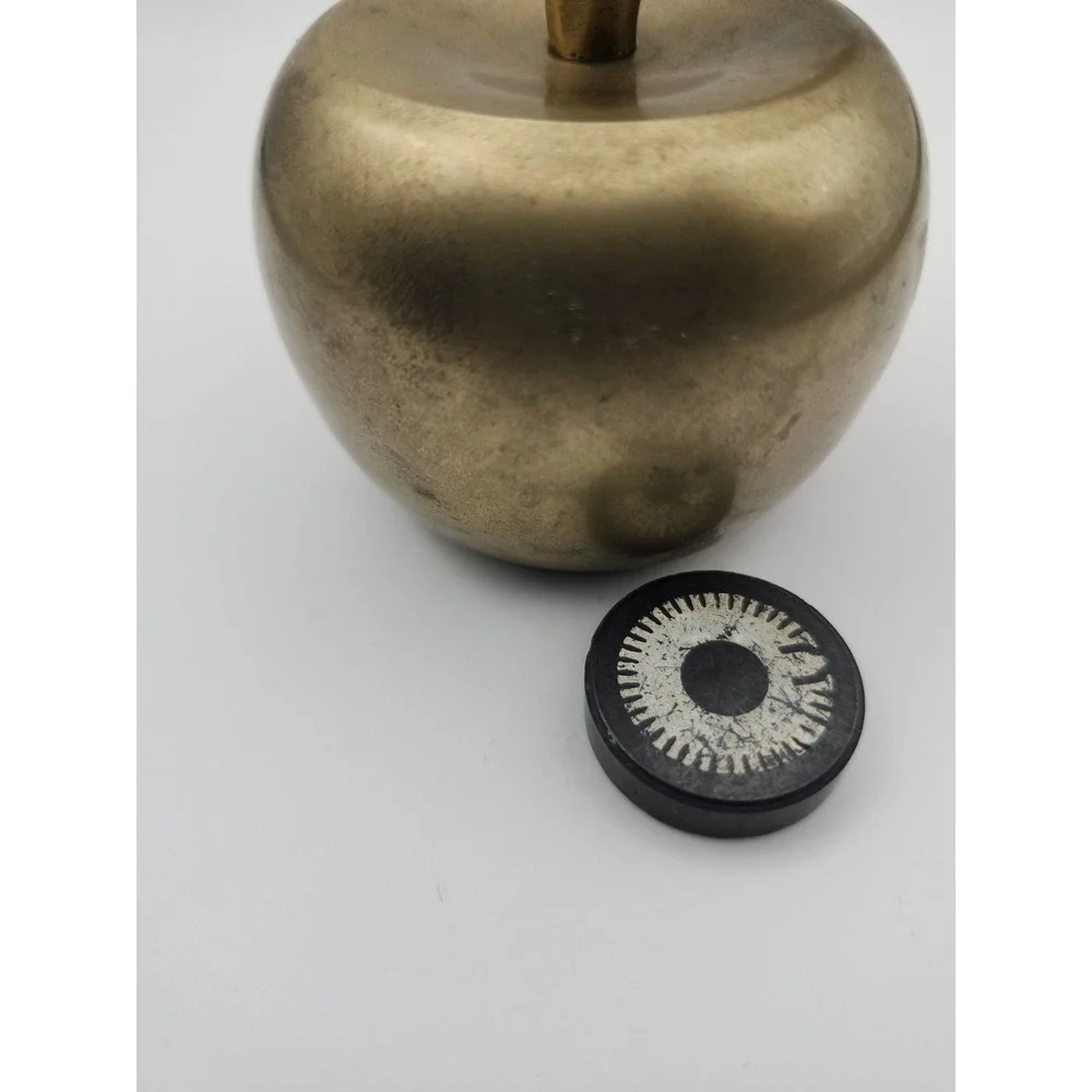Vintage Brass Apple Bell. With Clapper Intact. Natural Patina.